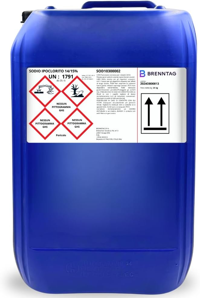 Ipoclorito di sodio NaClO 15% - disinfettante industriale
