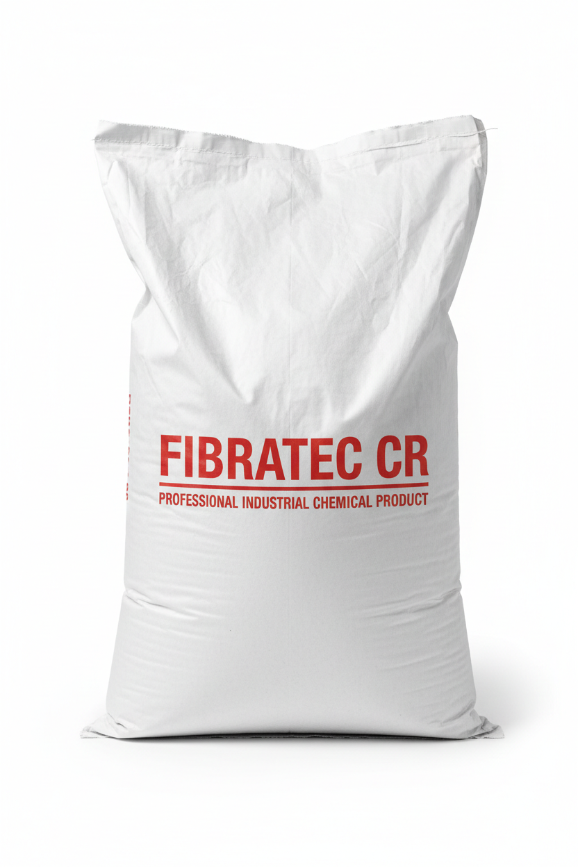 Sacco da 20 kg di FIBRATEC-CR, additivo compensatore di ritiro per calcestruzzo in polvere beige-grigia